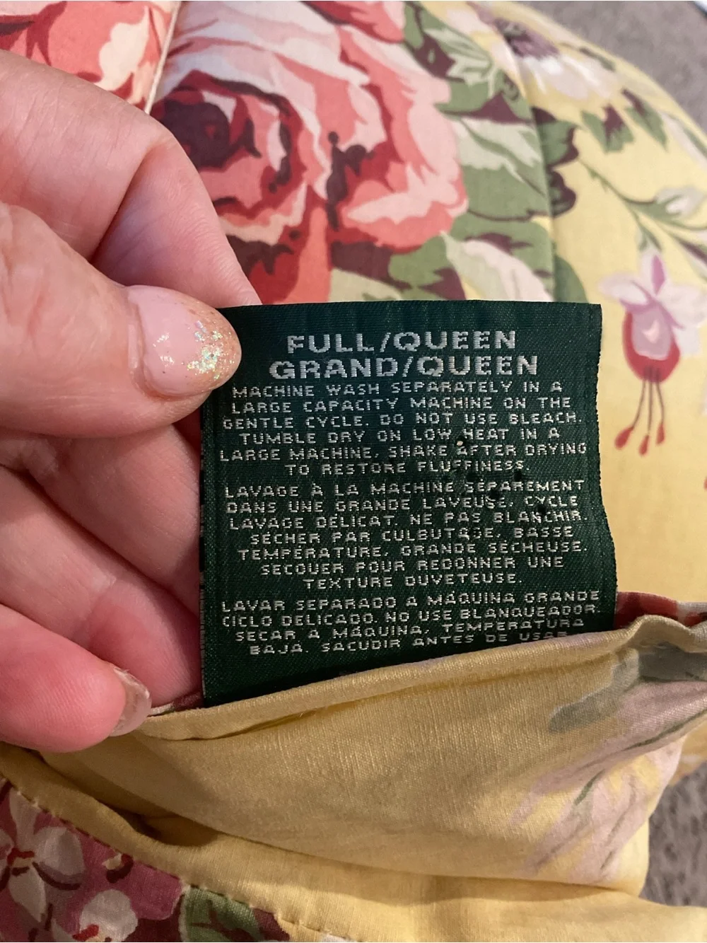 Ralph Lauren Sophie Vintage Yellow Floral Full/Queen Comforter Country Cottage